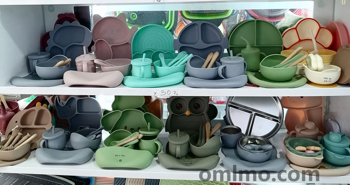 Silicone divided kids plate set wholesale children tableware
