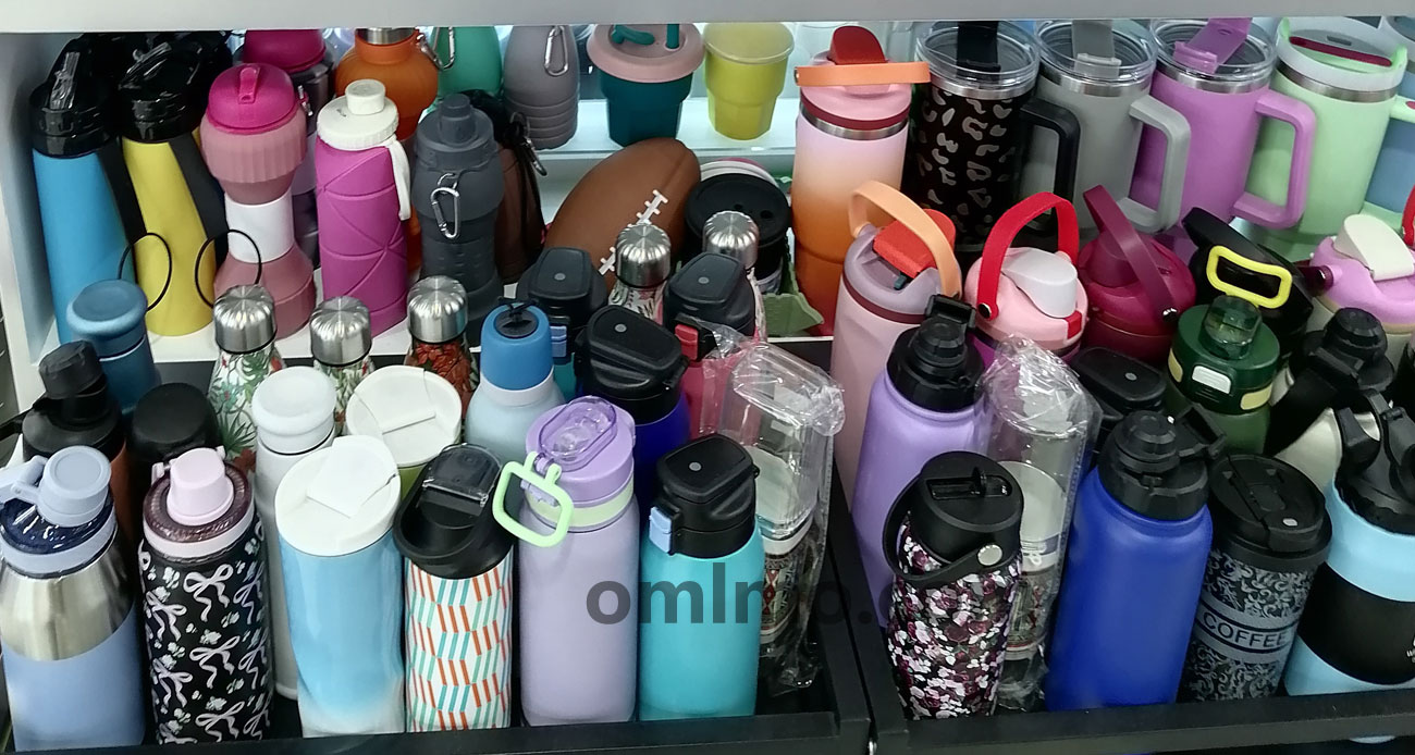 BA-037 large capacity stainless steel tumbler with handle leopard gray purple green wholesale