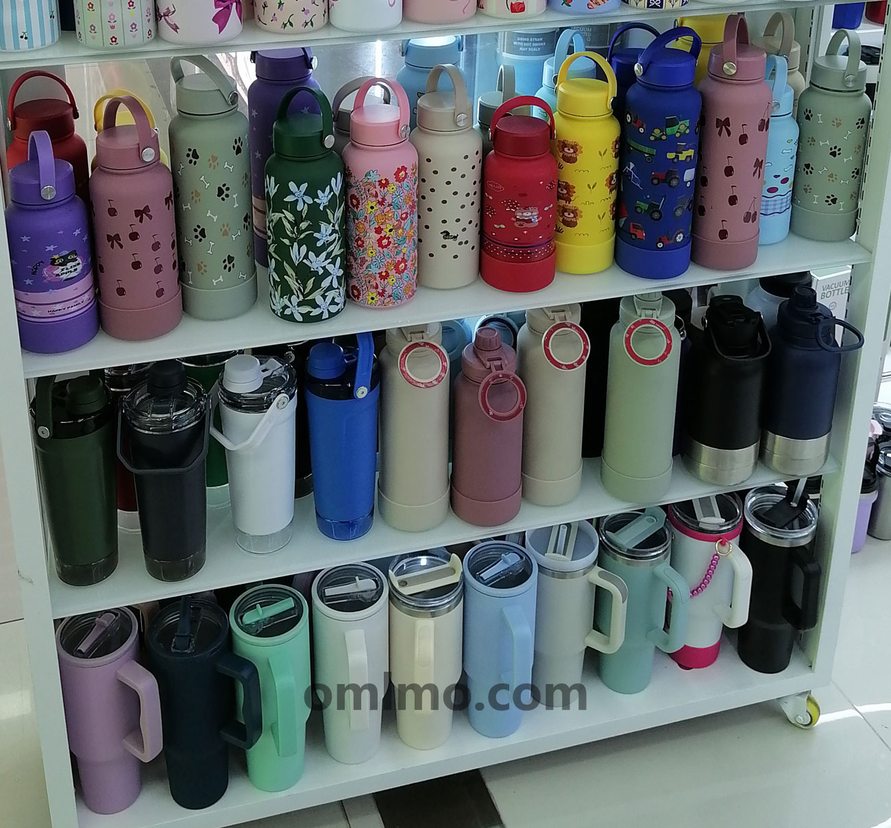 BA-045 large capacity printed sport vacuum bottle handle lid wholesale