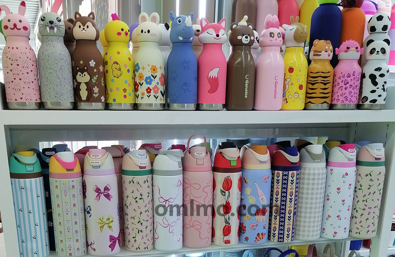 BA-043 cartoon animal head kids stainless steel vacuum bottle wholesale