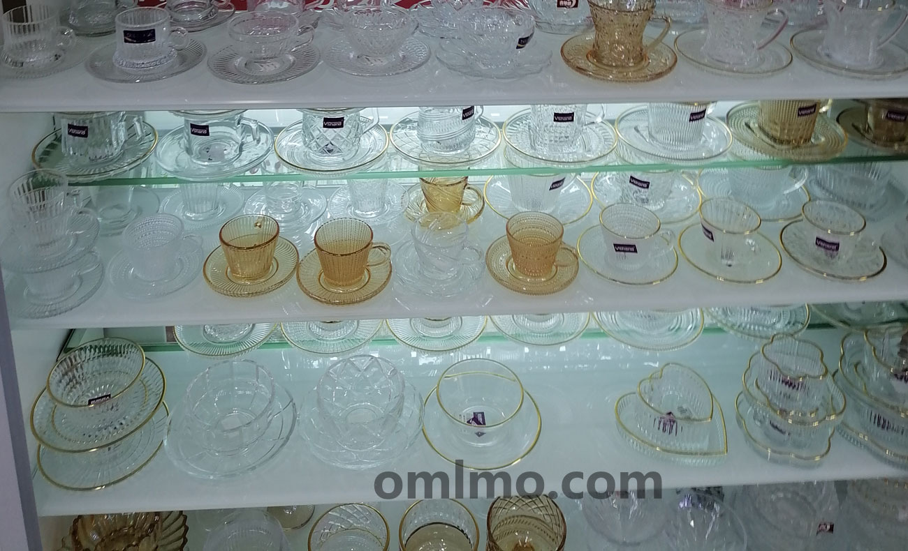 BA-052 gold rim glass teacup coffee cup saucer set wholesale