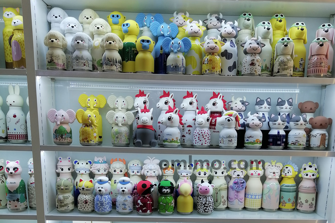 BA-055 stainless steel cartoon dog head vacuum bottle kids cute wholesale