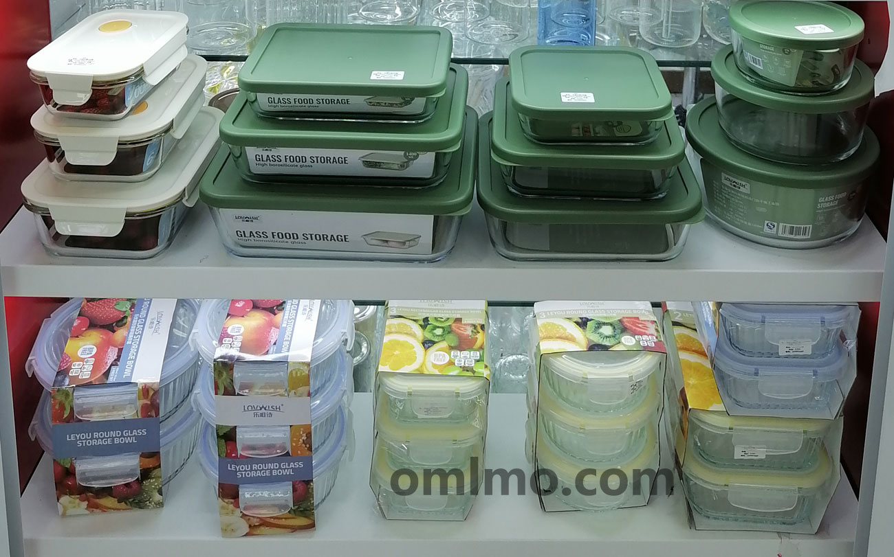 SO-029 borosilicate glass food storage rectangular white lid locking wholesale