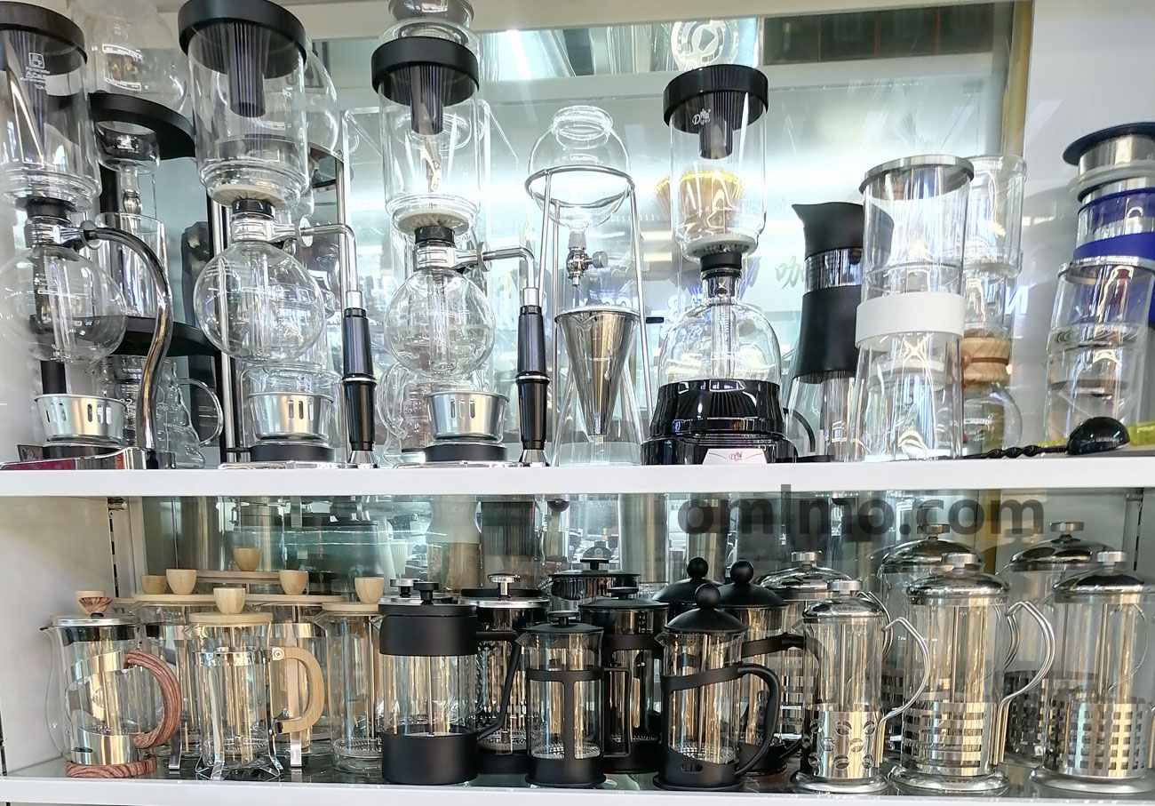 CT-007 glass siphon vacuum coffee maker stainless steel frame wholesale