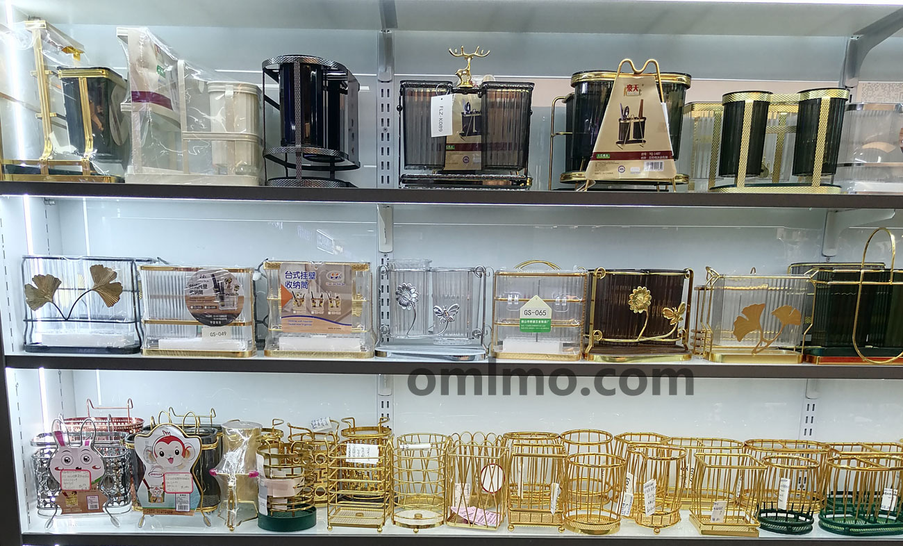 BA-094 gold metal frame acrylic double jar canister with deer head handle wholesale