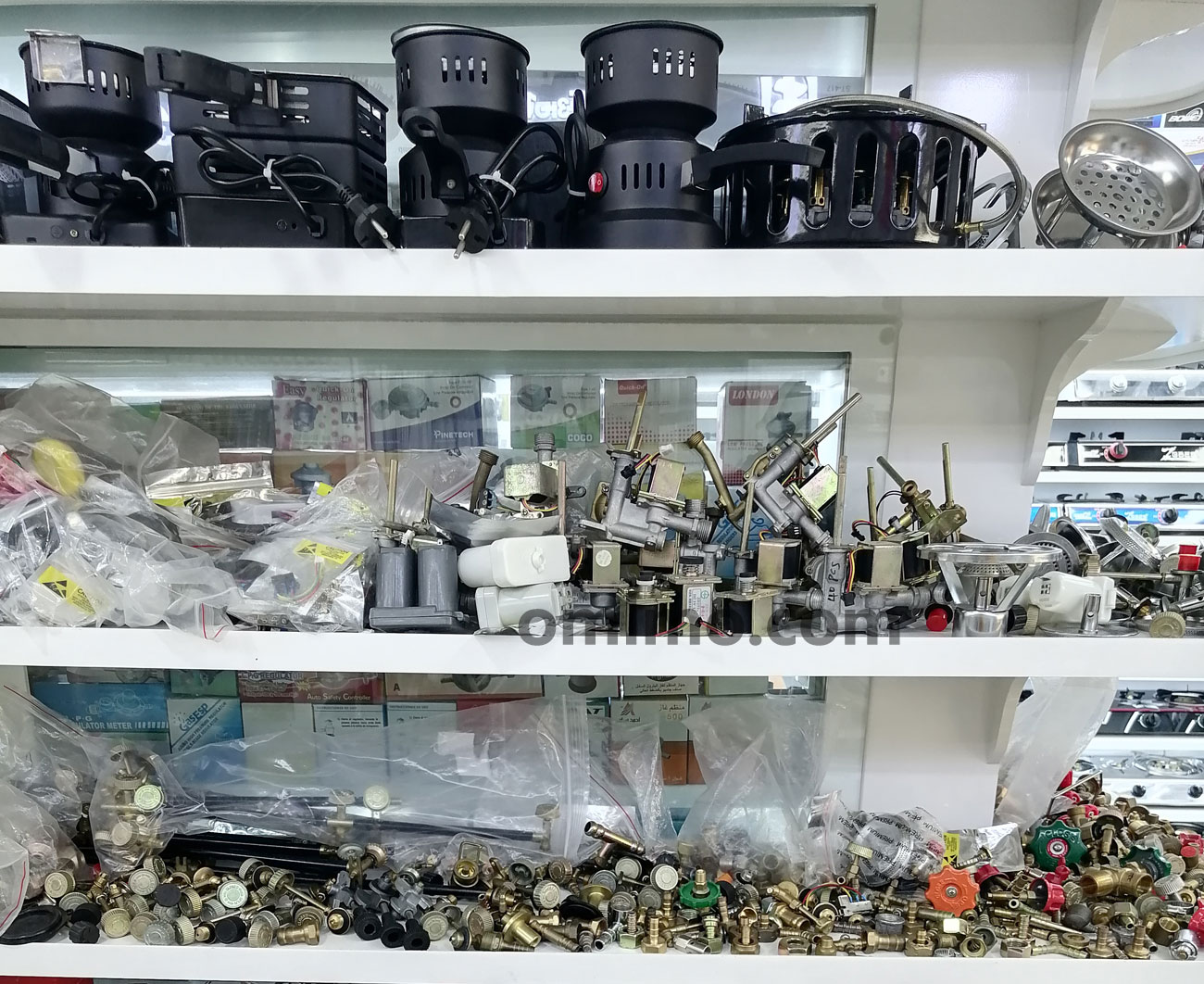 Gas valve control assembly and proportional valve set - brass components