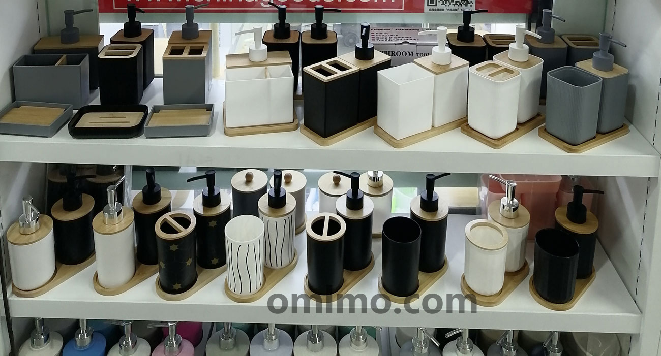 BA-389 PP Plastic Bamboo Lid Cotton Swab Q-Tip Holder Jar Bathroom Storage wholesale product photo